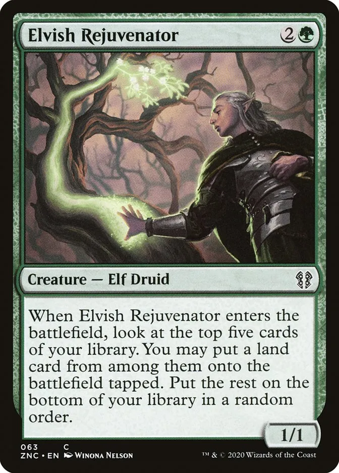 2020 Zendikar Rising Commander Elvish Rejuvenator common #63 common card image