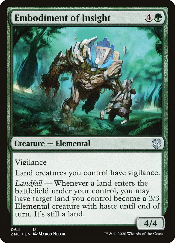 2020 Zendikar Rising Commander Embodiment of Insight uncommon #64 uncommon card image