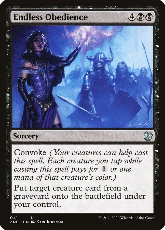 2020 Zendikar Rising Commander Endless Obedience uncommon #41 uncommon card image