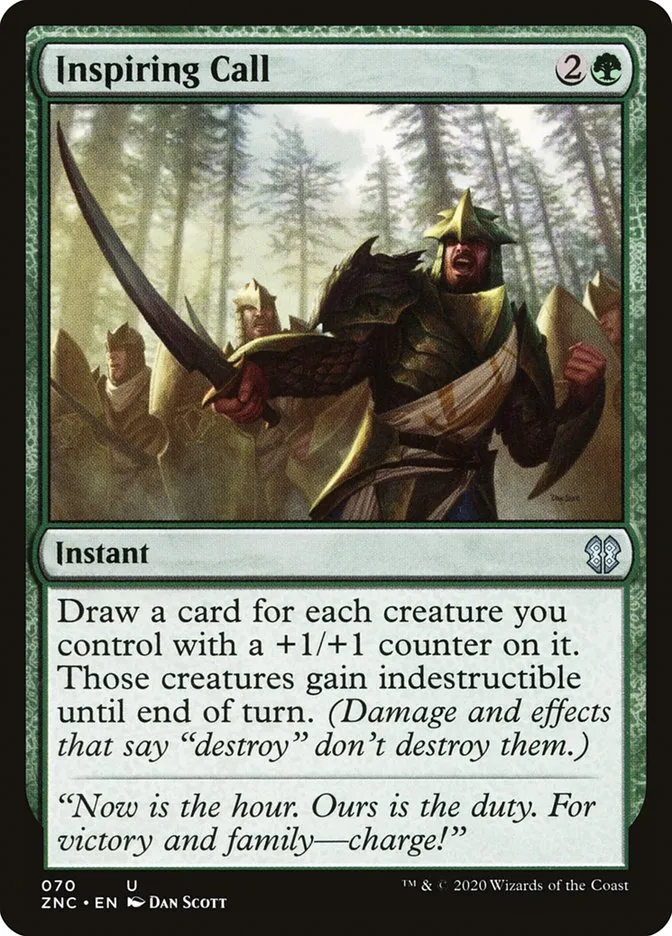 2020 Zendikar Rising Commander Inspiring Call uncommon #70 uncommon card image