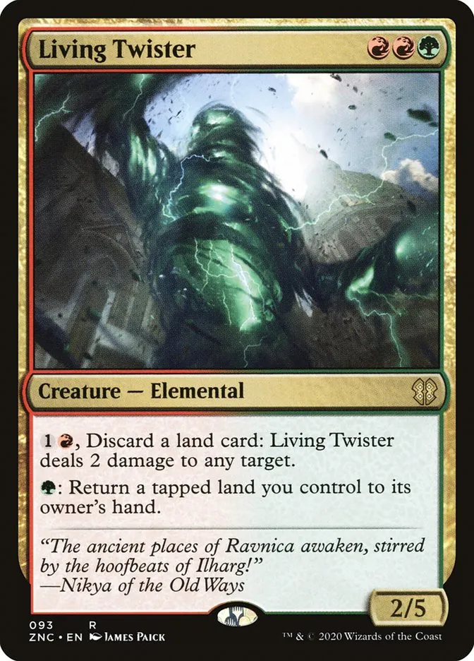 2020 Zendikar Rising Commander Living Twister rare #93 rare card image