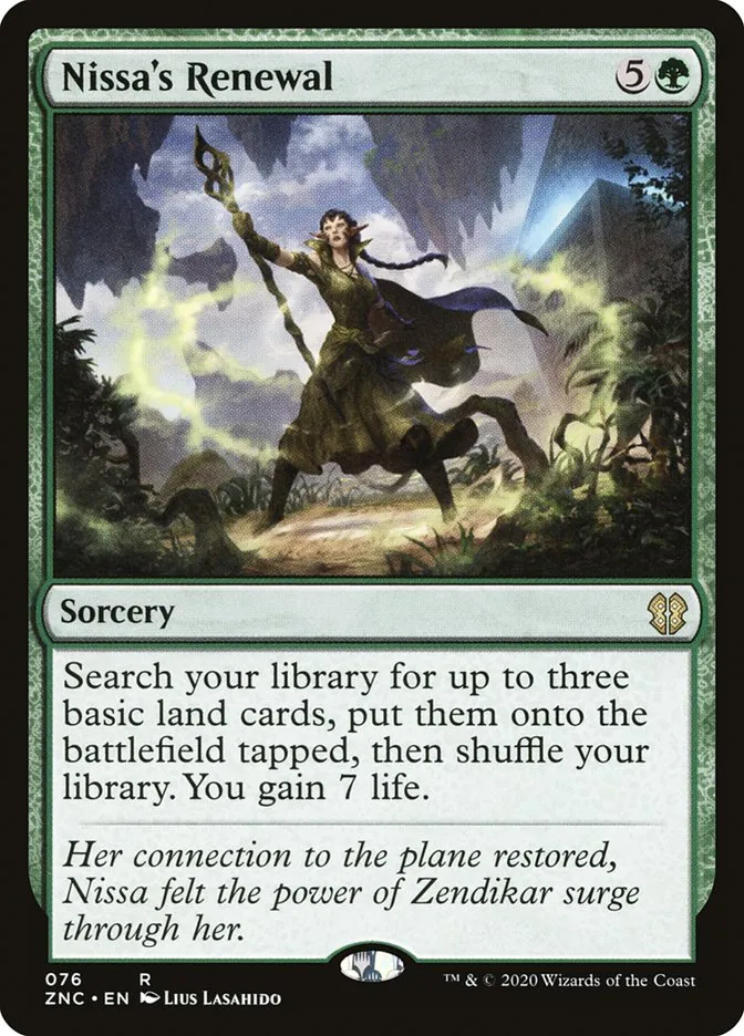 2020 Zendikar Rising Commander Nissa's Renewal rare #76 rare card image