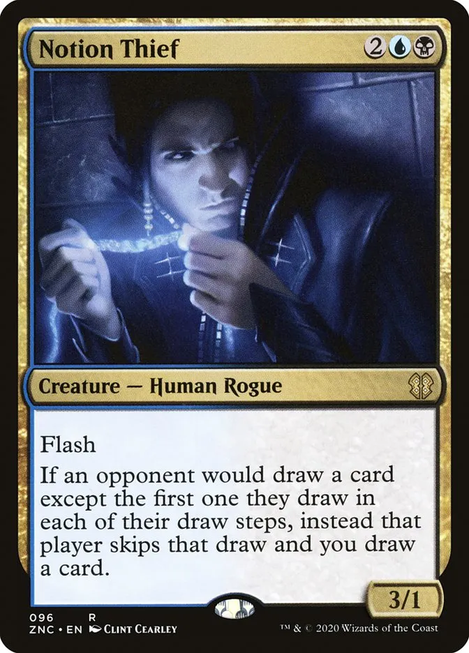 2020 Zendikar Rising Commander Notion Thief rare #96 rare card image