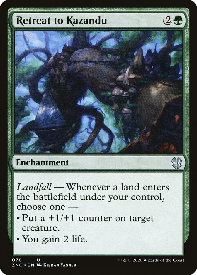2020 Zendikar Rising Commander Retreat to Kazandu uncommon #78 uncommon card image