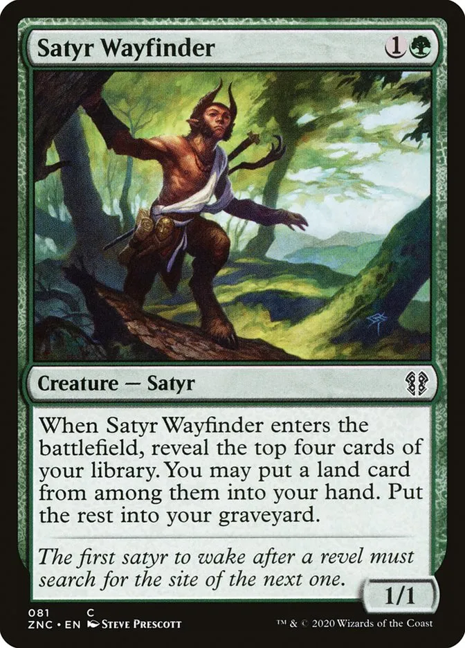 2020 Zendikar Rising Commander Satyr Wayfinder common #81 common card image