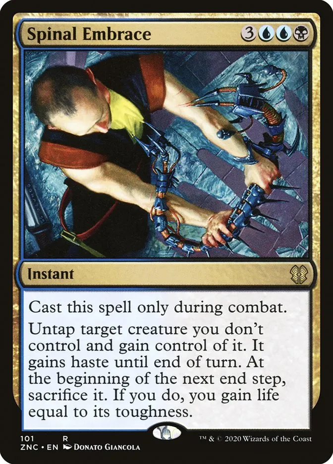 2020 Zendikar Rising Commander Spinal Embrace rare #101 rare card image