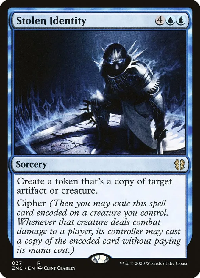2020 Zendikar Rising Commander Stolen Identity rare #37 rare card image