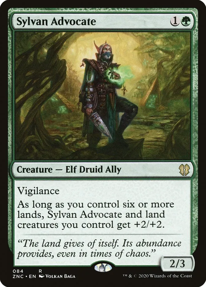 2020 Zendikar Rising Commander Sylvan Advocate rare #84 rare card image
