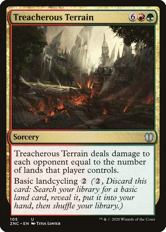 2020 Zendikar Rising Commander Treacherous Terrain uncommon #105 uncommon card image