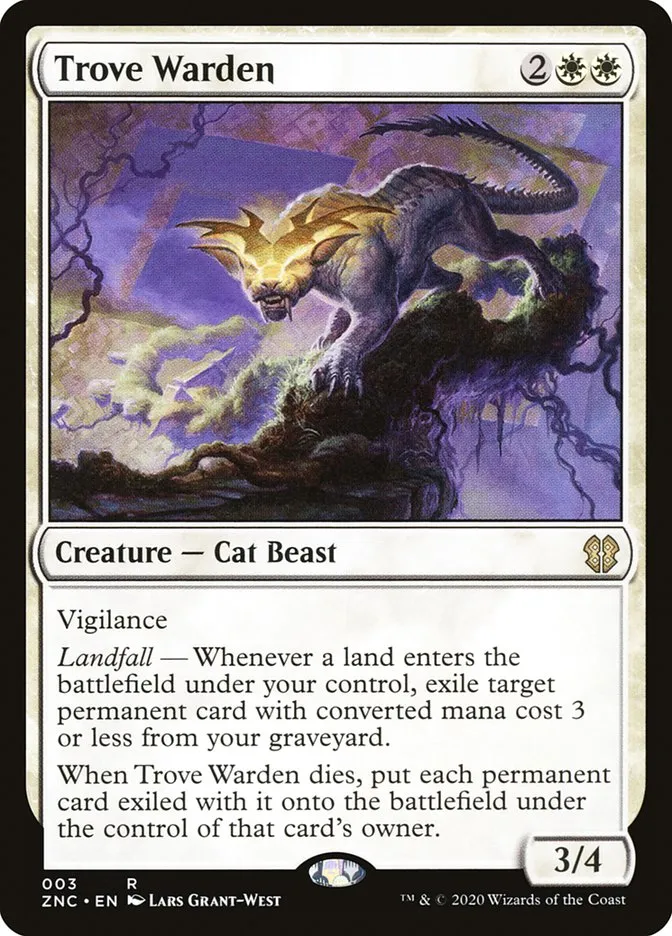 2020 Zendikar Rising Commander Trove Warden rare #3 rare card image