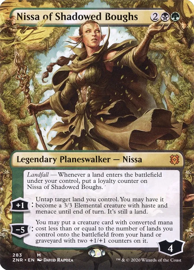 2020 Zendikar Rising Nissa of Shadowed Boughs mythic #283 mythic card image