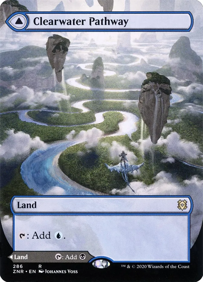 2020 Zendikar Rising Clearwater Pathway // Murkwater Pathway rare #286 rare card image