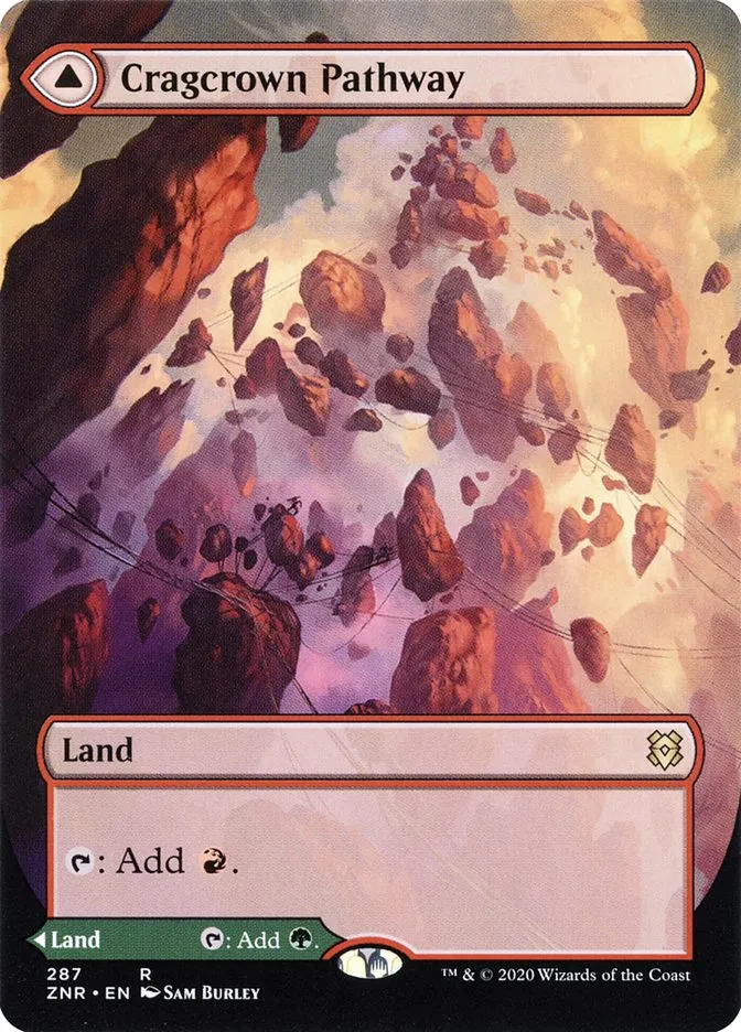 2020 Zendikar Rising Cragcrown Pathway // Timbercrown Pathway #287 rare card image