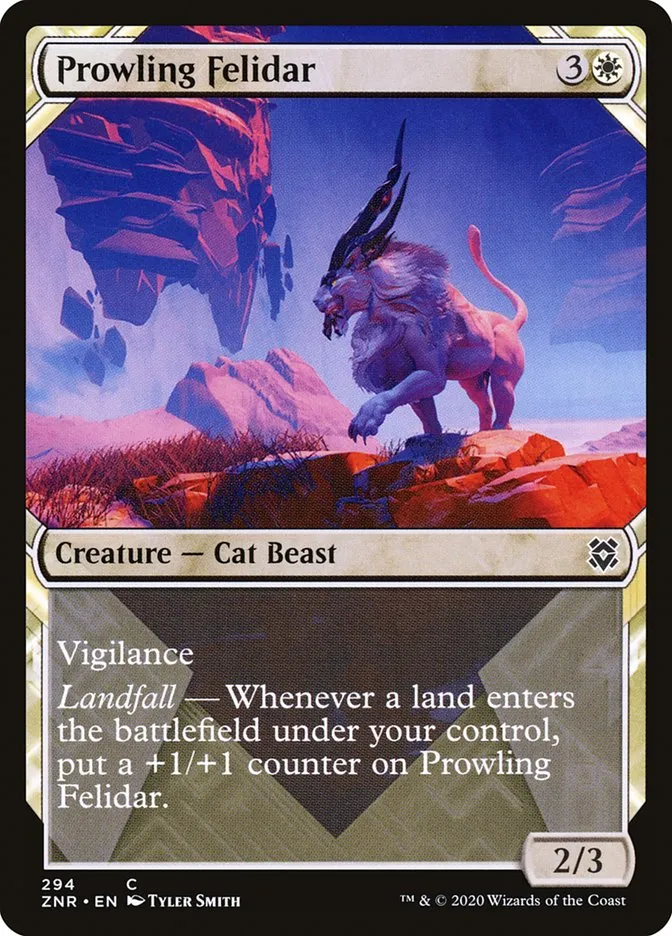 2020 Zendikar Rising Prowling Felidar common #294 common card image