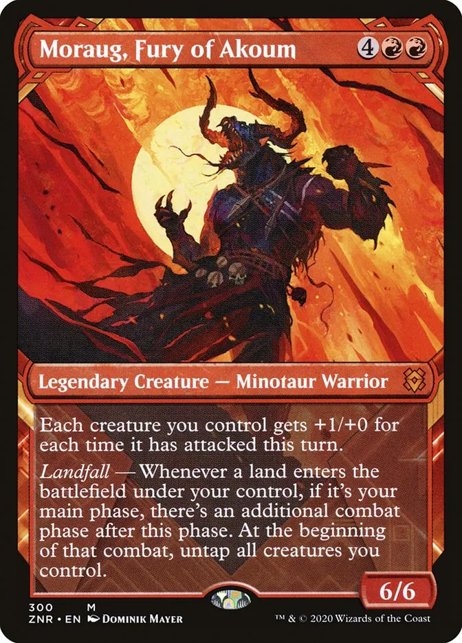 2020 Zendikar Rising Moraug, Fury of Akoum mythic #300 mythic card image