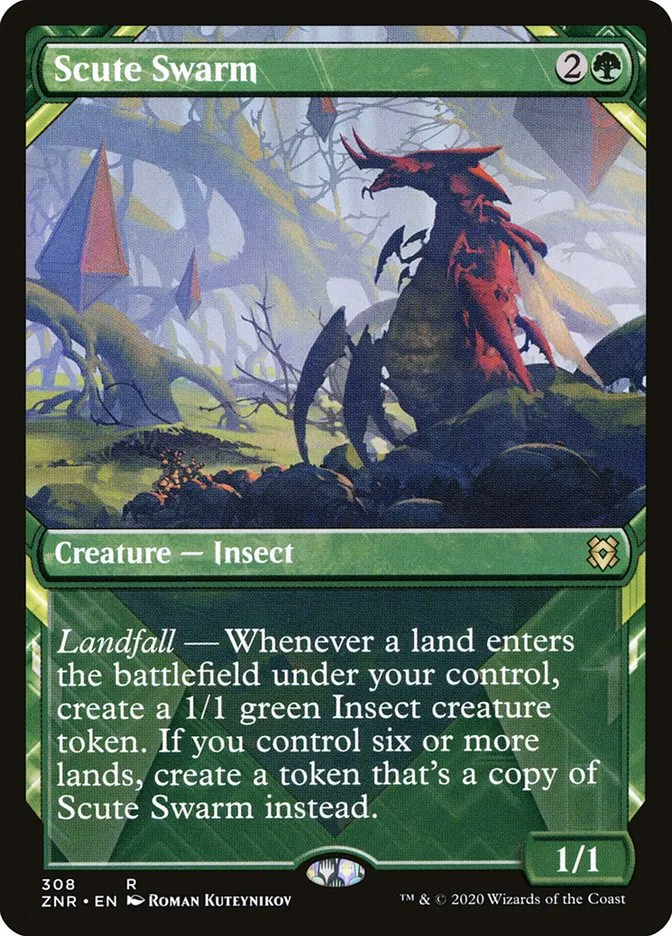 2020 Zendikar Rising Scute Swarm rare #308 rare card image