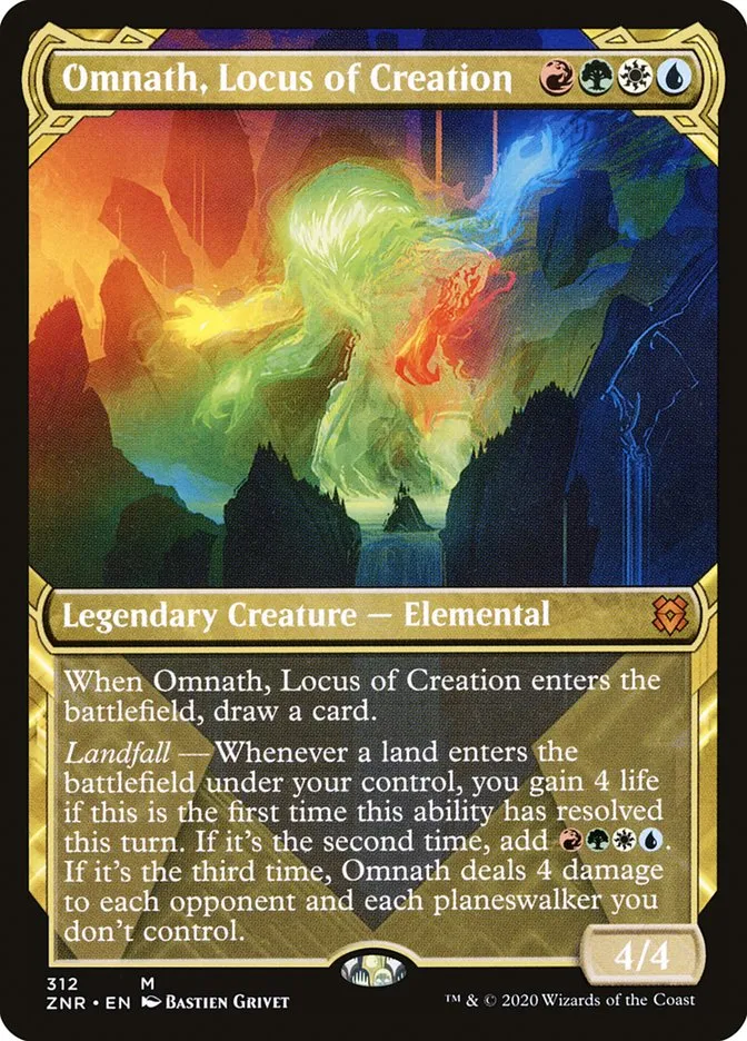 2020 Zendikar Rising Omnath, Locus of Creation mythic #312 mythic card image