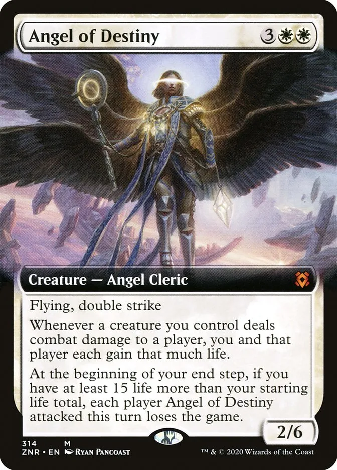 2020 Zendikar Rising Angel of Destiny mythic #314 mythic card image