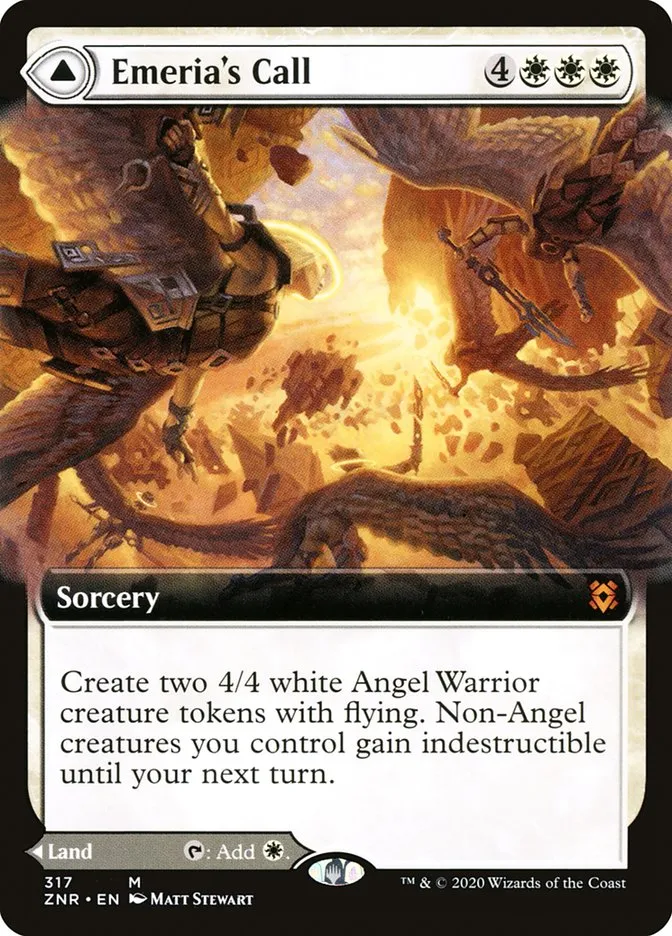 2020 Zendikar Rising Emeria's Call // Emeria, Shattered Skyclave mythic #317 mythic card image