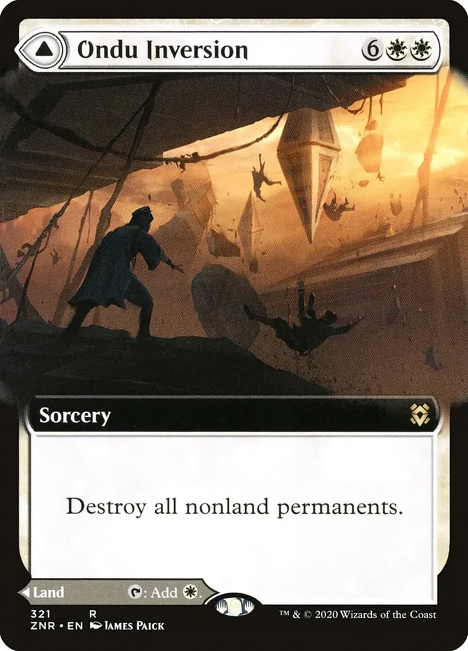 2020 Zendikar Rising Ondu Inversion // Ondu Skyruins rare #321 rare card image