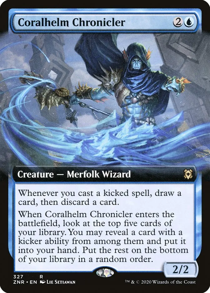 2020 Zendikar Rising Coralhelm Chronicler rare #327 rare card image