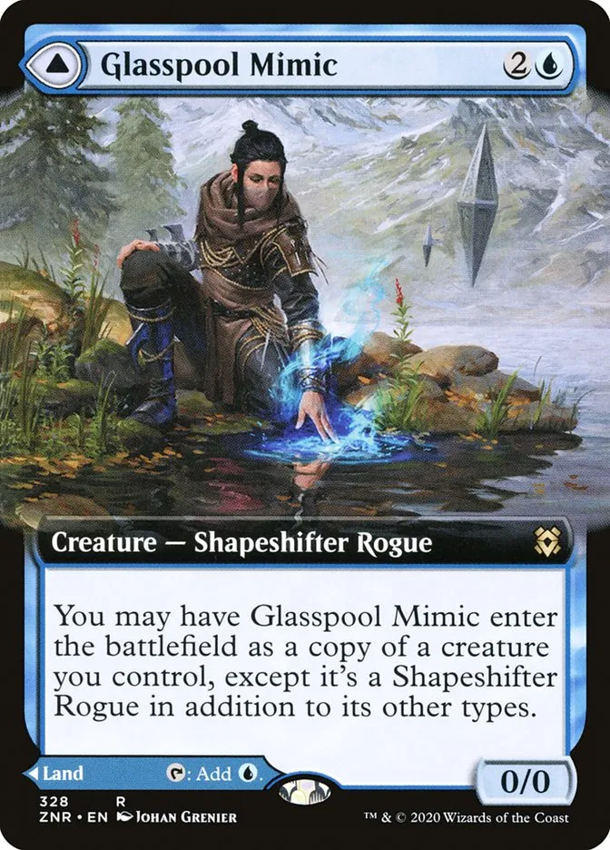 2020 Zendikar Rising Glasspool Mimic // Glasspool Shore rare #328 rare card image