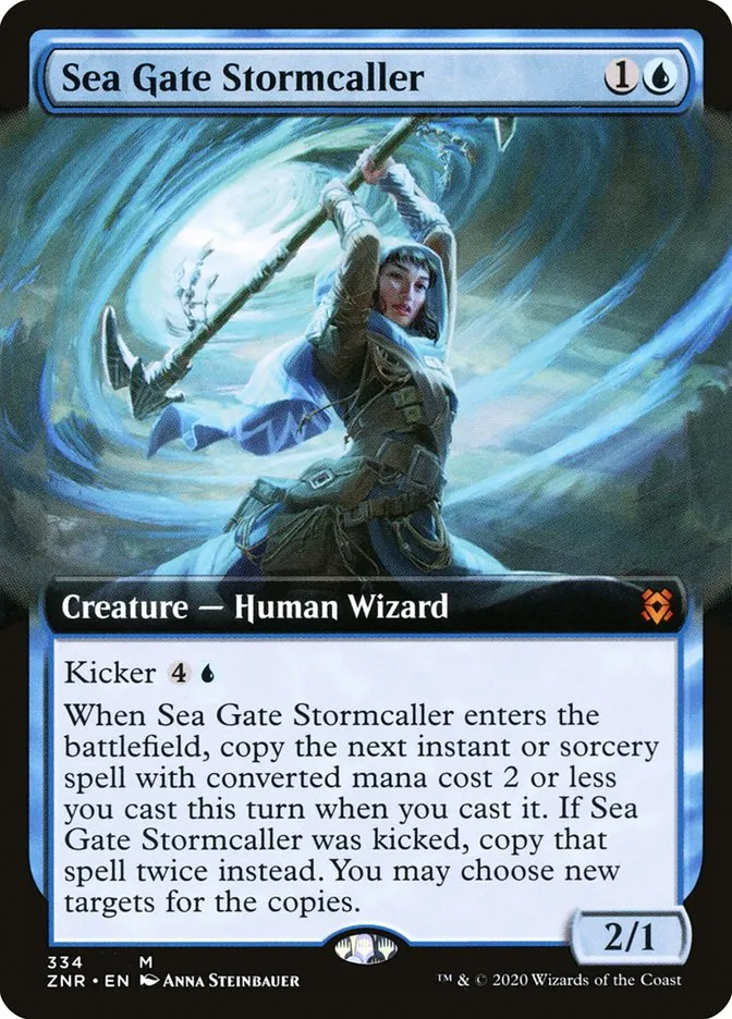 2020 Zendikar Rising Sea Gate Stormcaller mythic #334 mythic card image