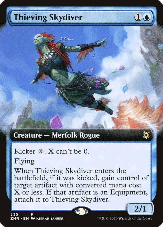 2020 Zendikar Rising Thieving Skydiver rare #335 rare card image