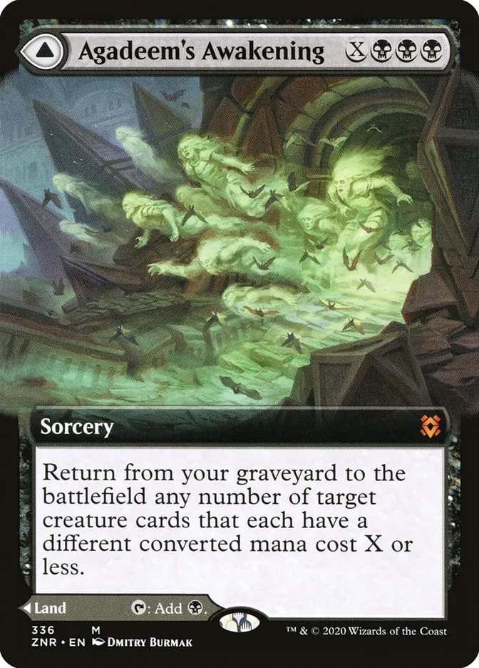 2020 Zendikar Rising Agadeem's Awakening // Agadeem, the Undercrypt mythic #336 mythic card image