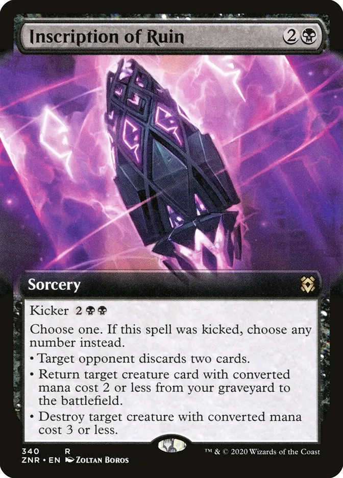 2020 Zendikar Rising Inscription of Ruin rare #340 rare card image