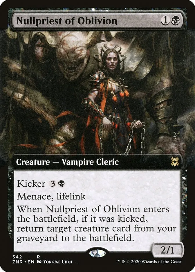 2020 Zendikar Rising Nullpriest of Oblivion rare #342 rare card image