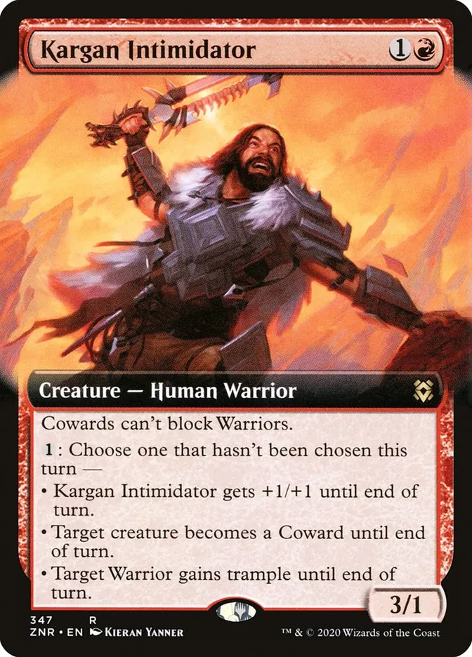 2020 Zendikar Rising Kargan Intimidator rare #347 rare card image