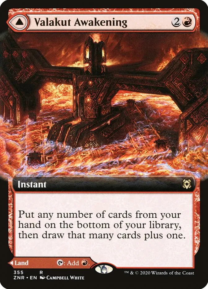 2020 Zendikar Rising Valakut Awakening // Valakut Stoneforge rare #355 rare card image