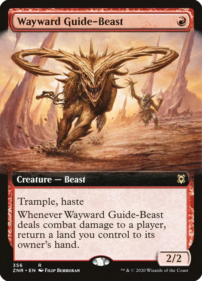 2020 Zendikar Rising Wayward Guide-Beast rare #356 rare card image