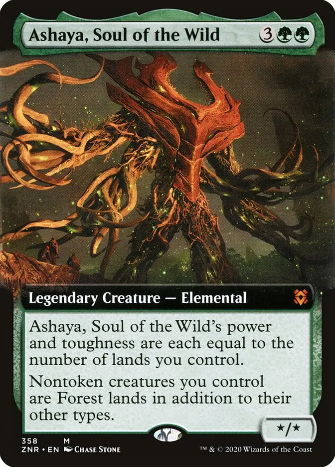 2020 Zendikar Rising Ashaya, Soul of the Wild mythic #358 mythic card image
