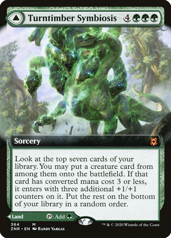 2020 Zendikar Rising Turntimber Symbiosis // Turntimber, Serpentine Wood mythic #364 mythic card image