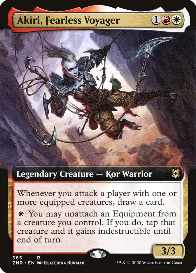 2020 Zendikar Rising Akiri, Fearless Voyager rare #365 rare card image