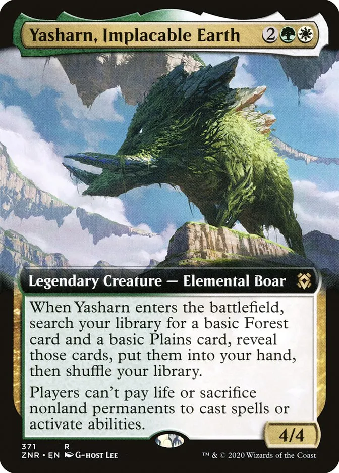 2020 Zendikar Rising Yasharn, Implacable Earth rare #371 rare card image