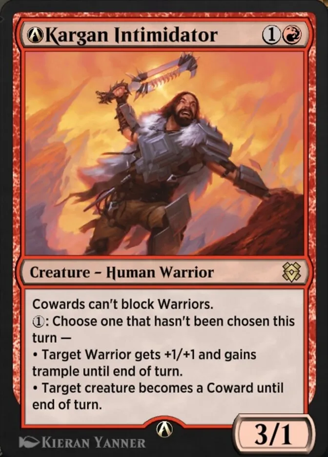 2020 Zendikar Rising A-Kargan Intimidator rare #A-145 rare card image