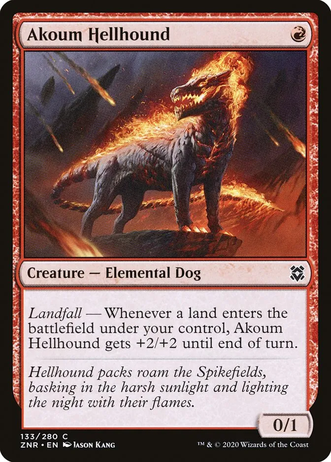 2020 Zendikar Rising Akoum Hellhound #133 common card image