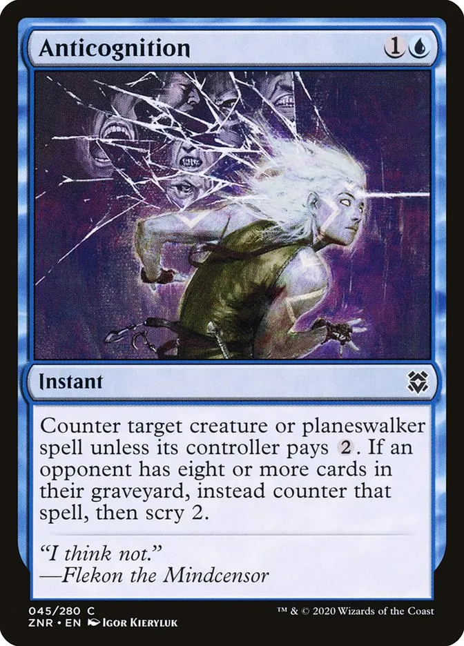 2020 Zendikar Rising Anticognition common #45 common card image