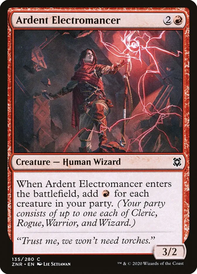 2020 Zendikar Rising Ardent Electromancer common #135 common card image