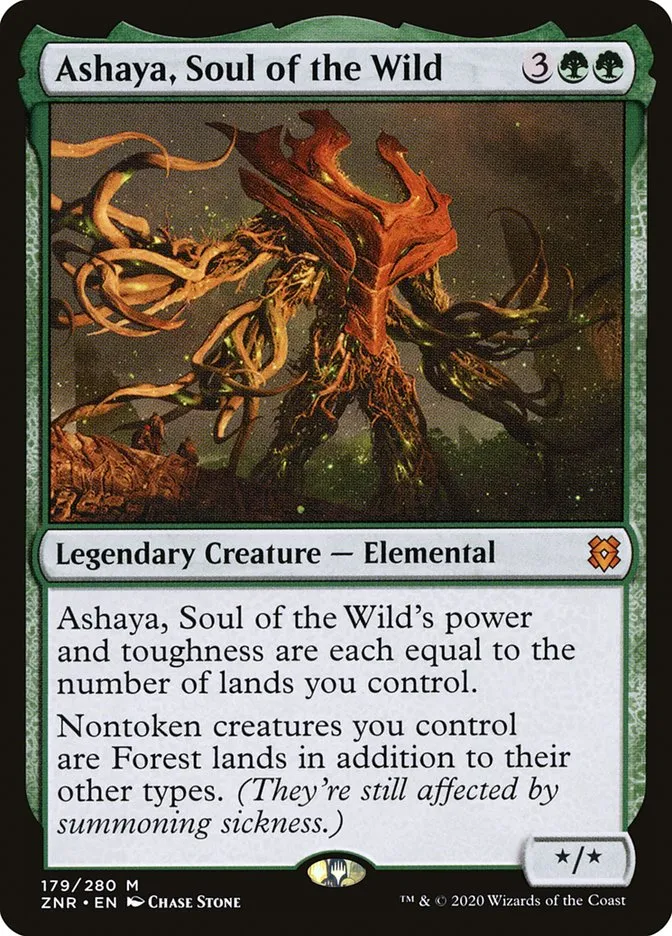 2020 Zendikar Rising Ashaya, Soul of the Wild #179 mythic card image