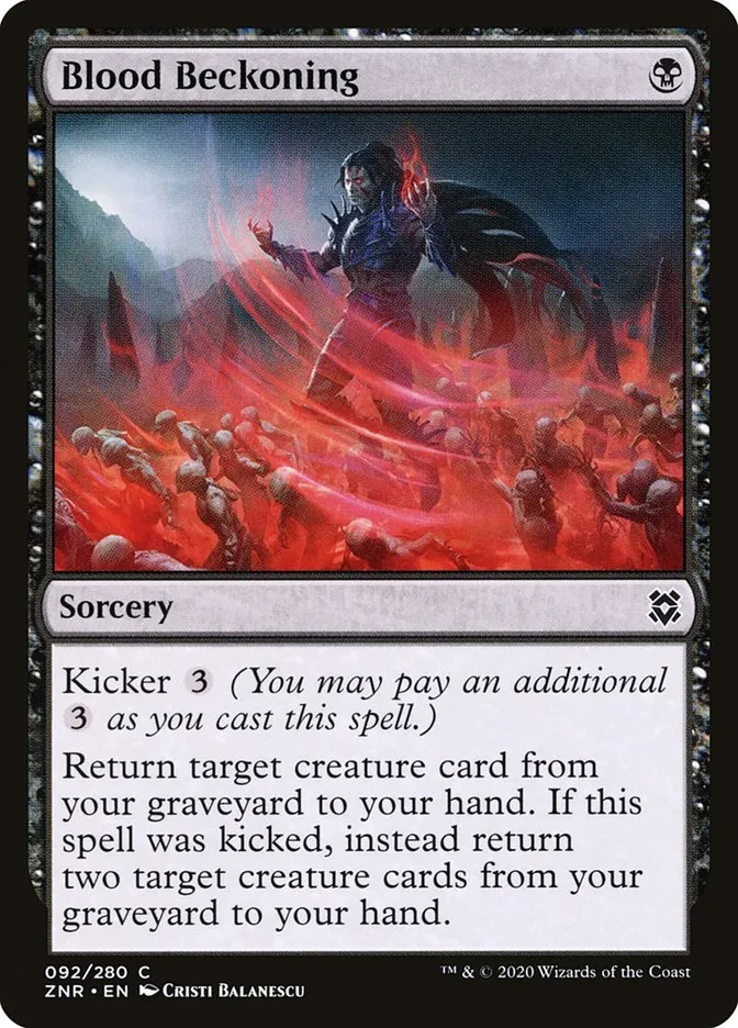 2020 Zendikar Rising Blood Beckoning common #92 common card image