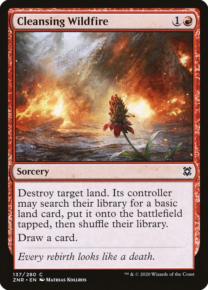 2020 Zendikar Rising Cleansing Wildfire common #137 common card image