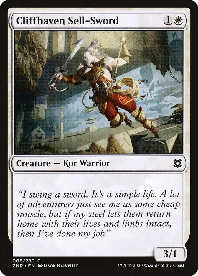 2020 Zendikar Rising Cliffhaven Sell-Sword common #8 common card image