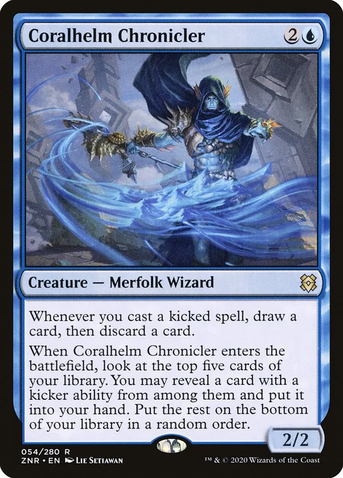 2020 Zendikar Rising Coralhelm Chronicler #54 rare card image