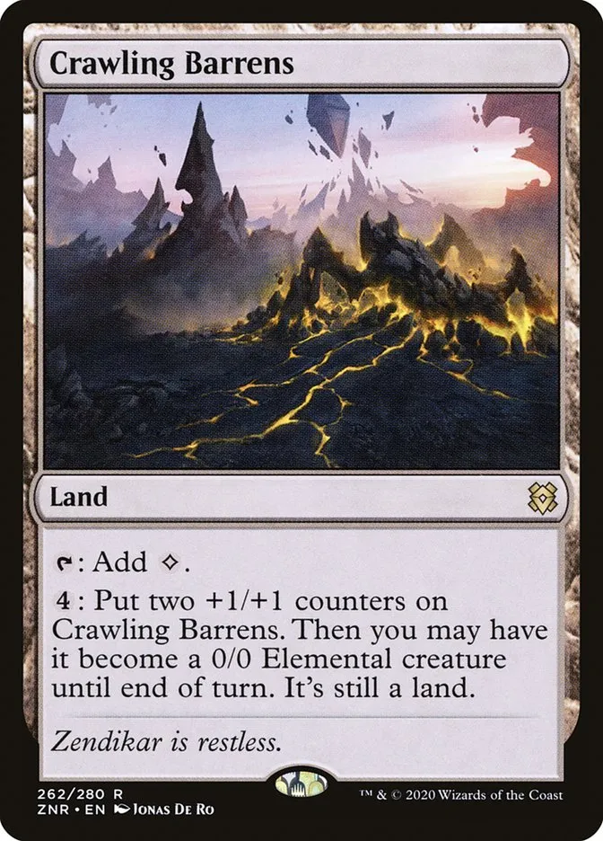 2020 Zendikar Rising Crawling Barrens #262 rare card image