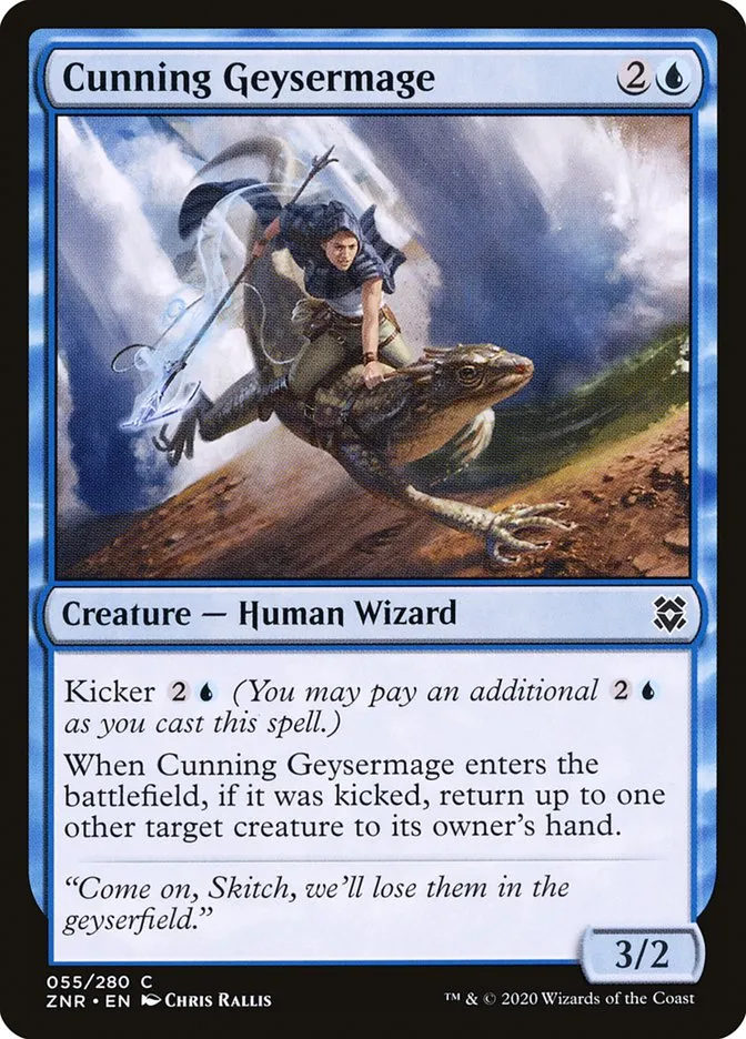 2020 Zendikar Rising Cunning Geysermage common #55 common card image