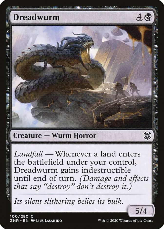 2020 Zendikar Rising Dreadwurm common #100 common card image